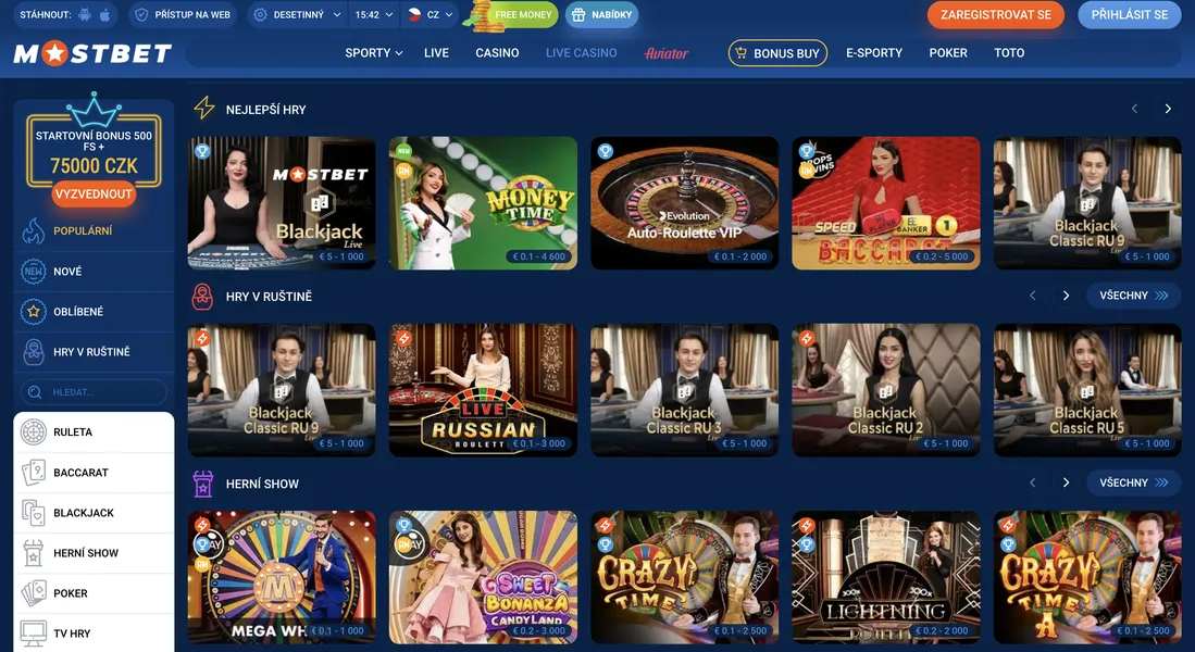 Výhody používání Mostbet App