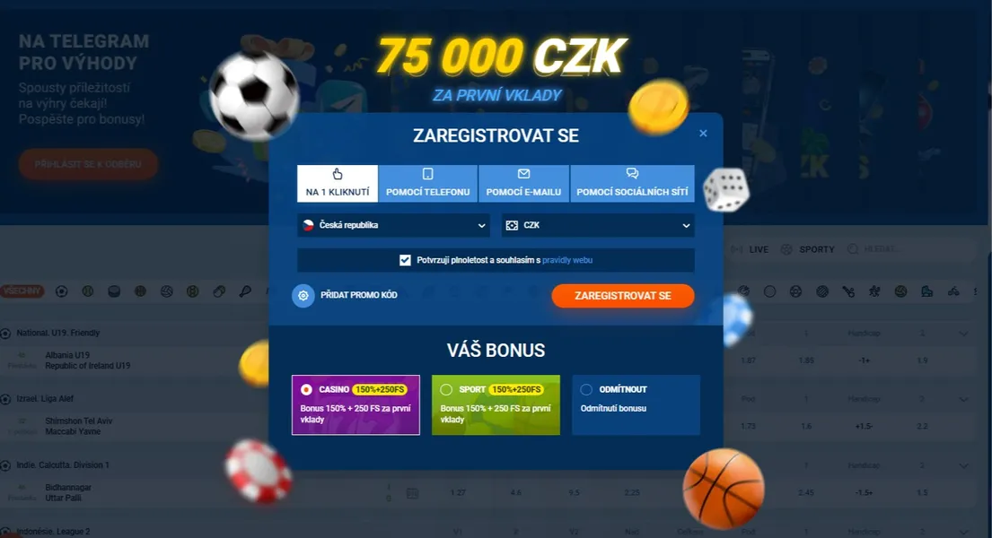 Registrace a přihlášení do Mostbet casino